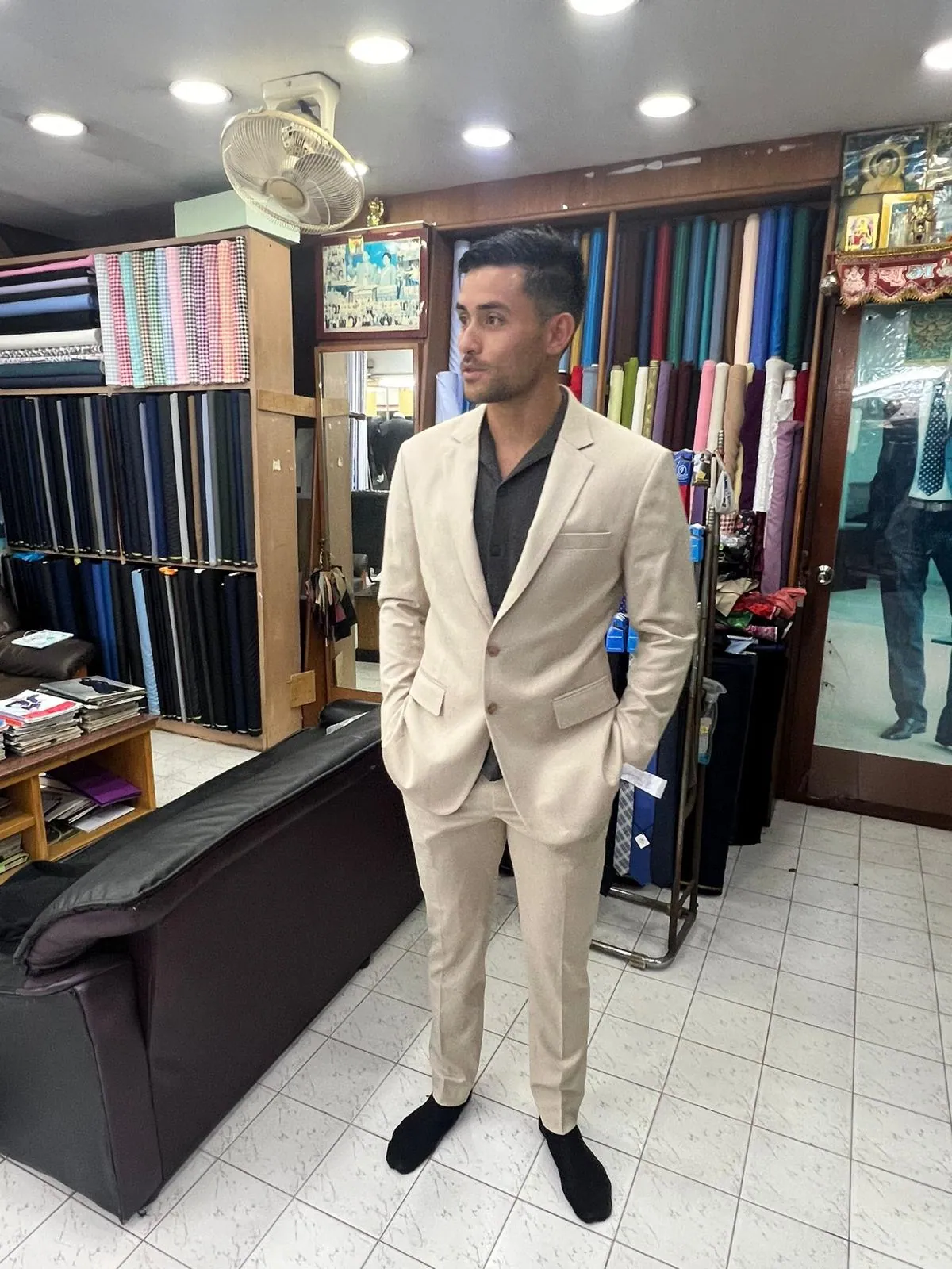 Mens tailoring studio portrait