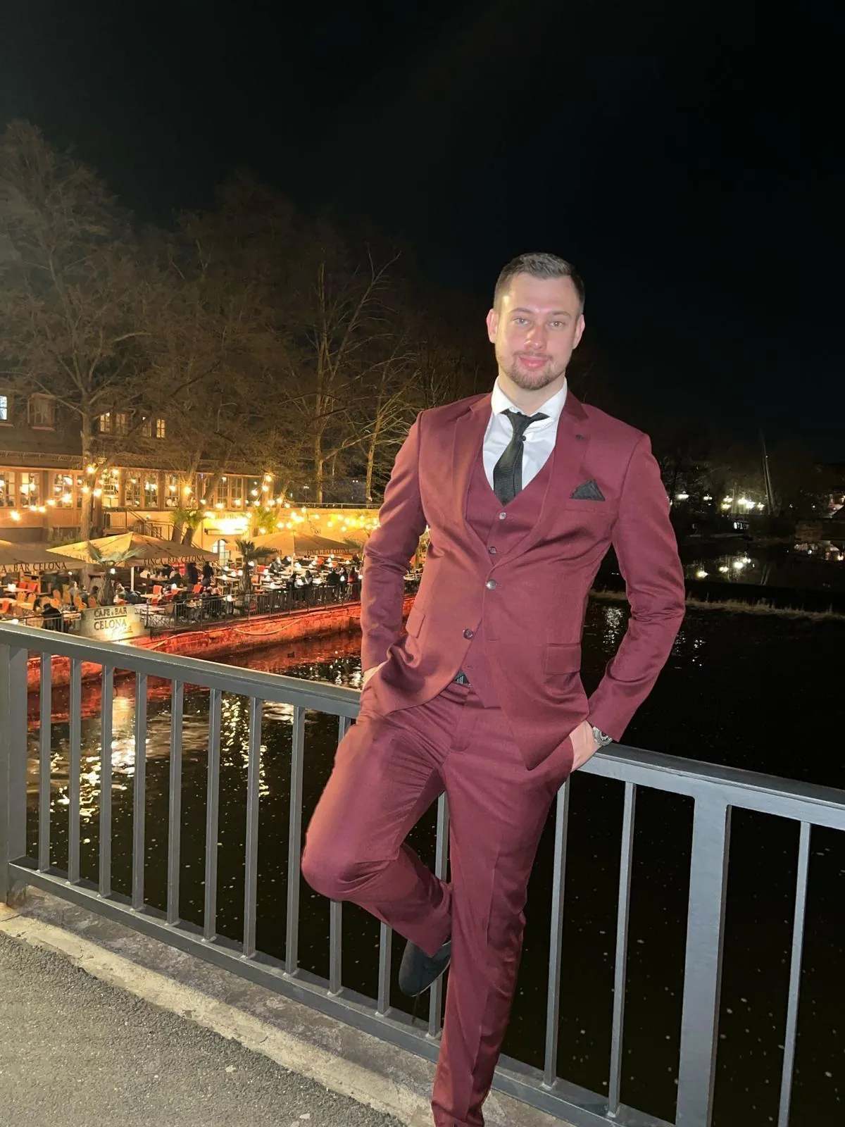 Portrait in a dark tailored suit