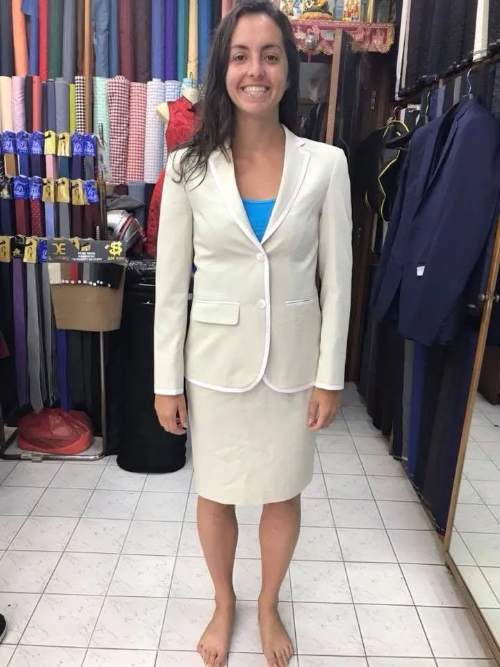 Refined women tailoring portrait