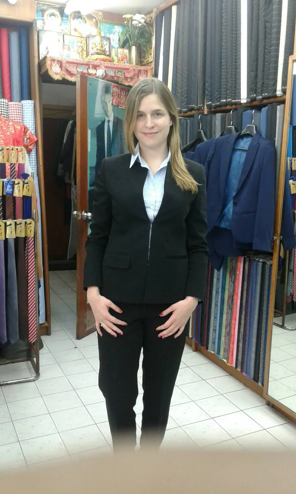 Formal women suit in a clean portrait